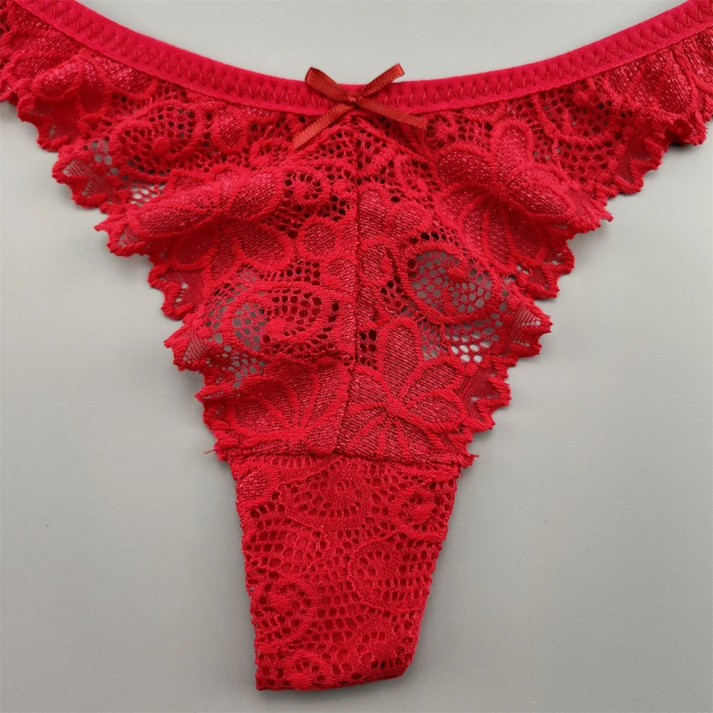 Sexy Thong Lace Panties for Fuller Women T-Back Underwear Lady Transparent Mini Panties Plus Size M-XL lace panties female underwear women panties womens underwear