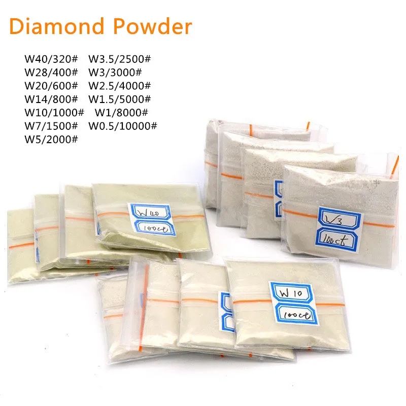 100 Carati/20G W0.5 A W40 Polvere Lucidante Diamante Micron Strumenti Di Lucidatura A Polvere Per Pietre Preziose Giada Ceramica Carburo