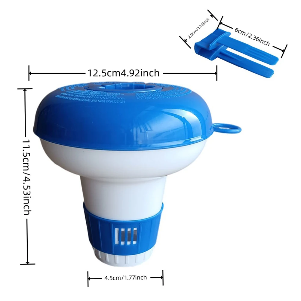 Dispensador De Cloro Para Piscina, Dispensador De Cloro Flotante Para Natacion Azul Y Blanco Dispensador De Cloro Para Spa Acabado De Lujo