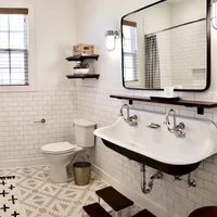 อ่างล้างหน้าแบบแขวนผนัง เหล็กหล่อเคลือบ สำหรับล้างจาน ล้างมือ ล้างหน้า สไตล์เรโทร แบบฝังผนัง แบบคู่ 6