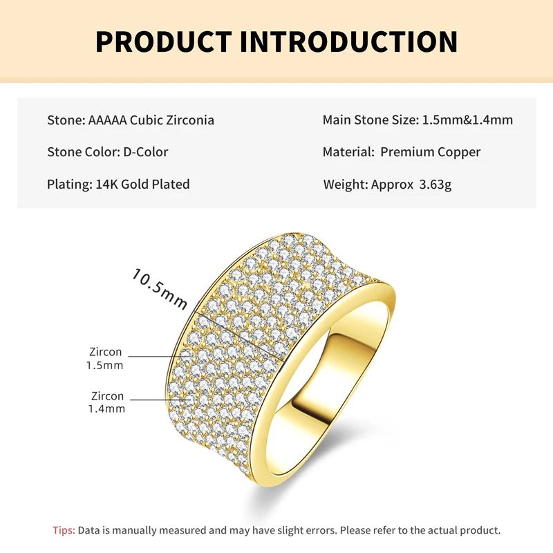 Rrjzz Funkelnde CZ Simulierte Diamant Männer Frauen Band Ringe Luxus Brillante Silber/Gold Farbe Liebe Ring für Hochzeit Edlen schmuck – Detail 1