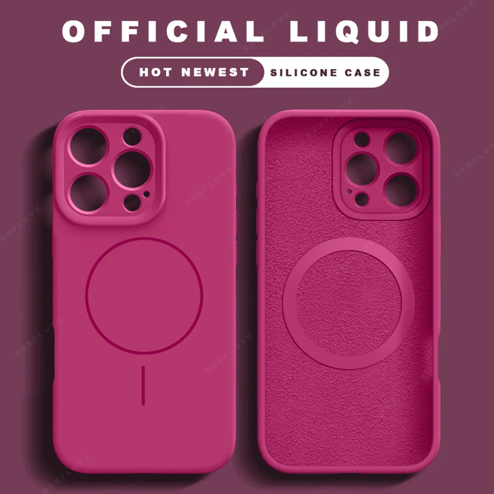 Magnetic Lanyard Phone Case with Wrist Strap and Liquid Silicone Protector Cover