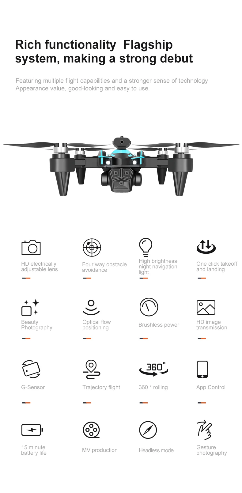Description Picture 2 of itemK6/K12 MAX 6K Professional Aerial Drone HD Dual Camera LCD Screen Drone Brushless Foldable Quadcopter Optical Flow Positioning