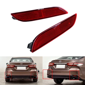 ANG RONG Riflettore paraurti posteriore destro e sinistro Copriobiettivo rosso senza lampadine per Toyota Camry 18+