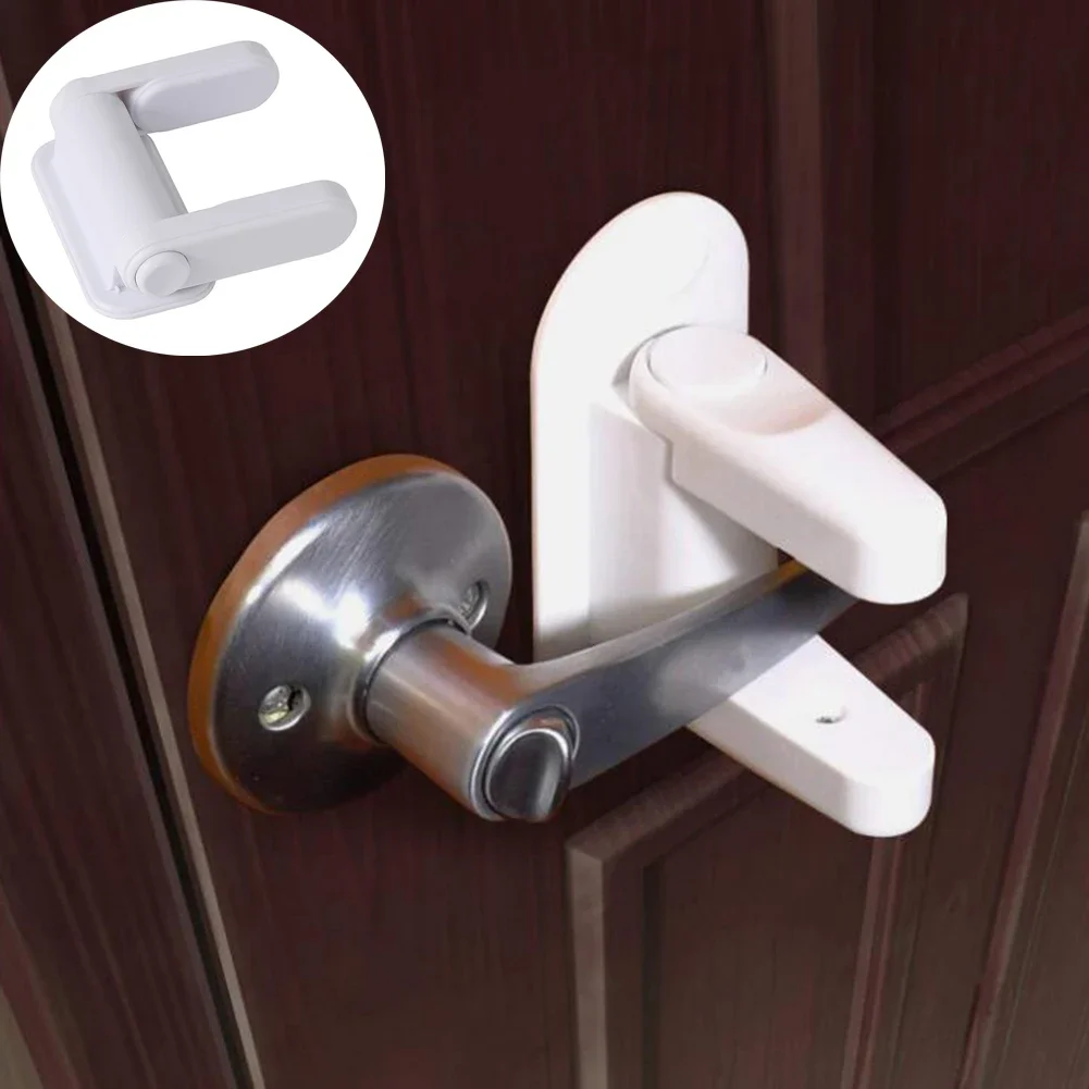 Baby Safety Lock Door Lever Lock Safety Child Proof Doors Adhesive Lever Handle Cabinet Locks 1pc cabinet lock child lock door lock safety lock door window lock
