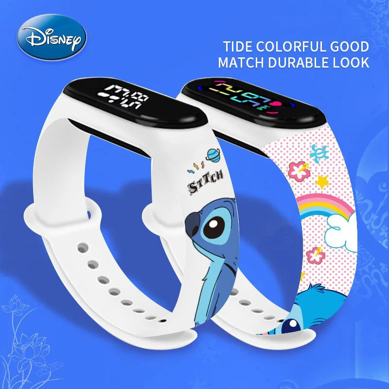 

Lilo & Stitch Digital Watch Disney Anime Figures Stitch Student Silicone LED Watch Kids Puzzle Toys Children Birthday Gifts