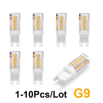 가장 밝은 G9 LED 램프, AC 220V, 3W, 세라믹 SMD2835 LED 전구, 360 빔 각도 샹들리에 조명, 스포트라이트, 할로겐 조명 교체