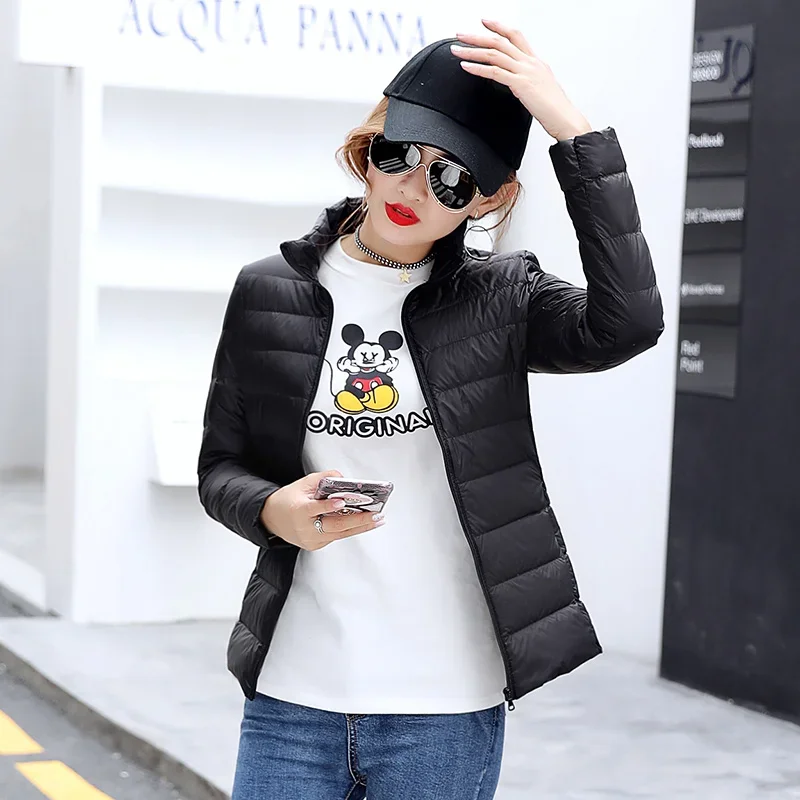 Зимний женский портативный полосатый пуховой жилет