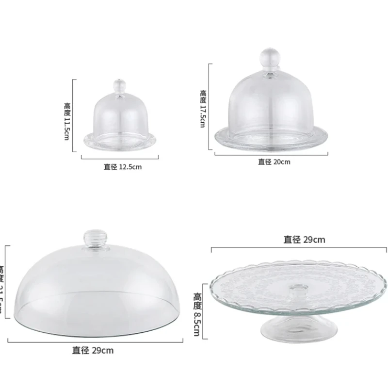 Tall Feet Cake Stand with Glass Cover-Ideal for Cake, Bread & Dessert-Decorative Display Stand for Fruit & Snack Tray
