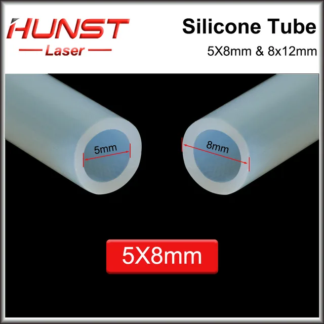 HUNST Silicone Tube 5x8mm 8x12mm Water Pipe Flexible Hose For Water Sensor & Water Pump & Water Chiller & CO2 Laser Tube. 5