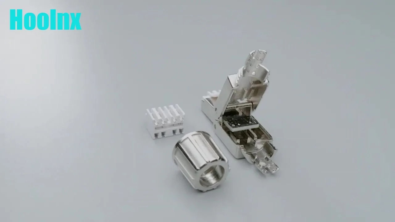Conector RJ45 Cat.6A, Blindado , Confeccionable En Campo Sin Herramie Awg 23 22 Hasta Diametro 9 Mm