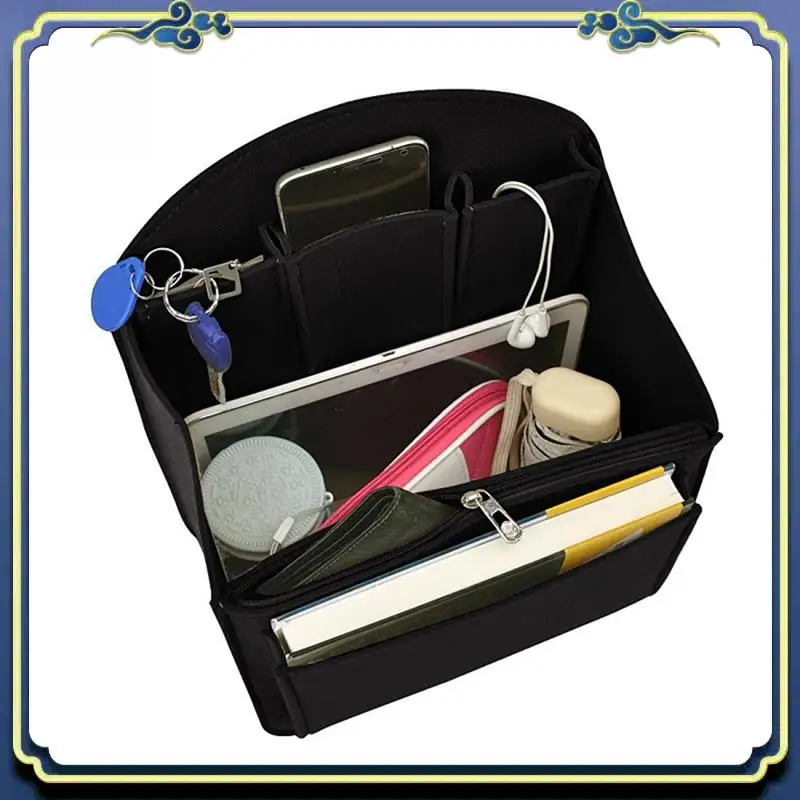 2PCS Make Up Organizer Felt Insert Bag Portable Cosmetic Bags Backpack Bags For Handbag Travel Inner Purse