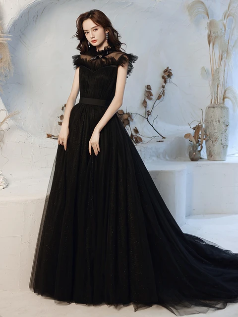 Buy Faux Georgette Black Trendy Gown Online -