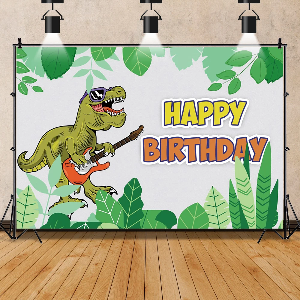 

Guitar Dinosaur Wild Animals Photography Background Decor Baby Newborn Boy Happy Birthday Party Photocall Backdrop Studio Shoot