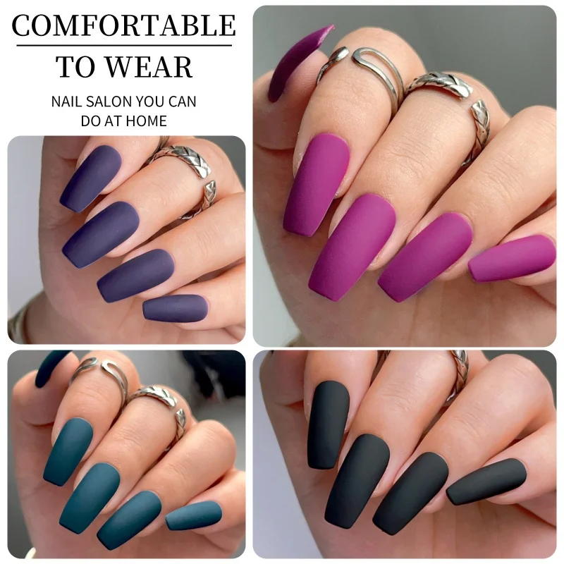 96Pcs Press on False Nails Colorful Capsule Gel Nails Extension System Nail Tips Coffin French Quick Building Mold Tool fake nails french nails nail tips false nail forms false nails false nail tips fake nail forms
