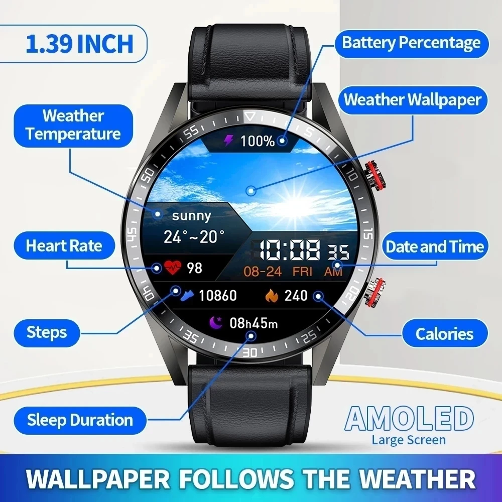 

Bluetooth Call Watch 4GB Memory Card Music Play Men's watches Women's watch Blood Oxygen Monitoring smartwatch For xiaomi Huawei