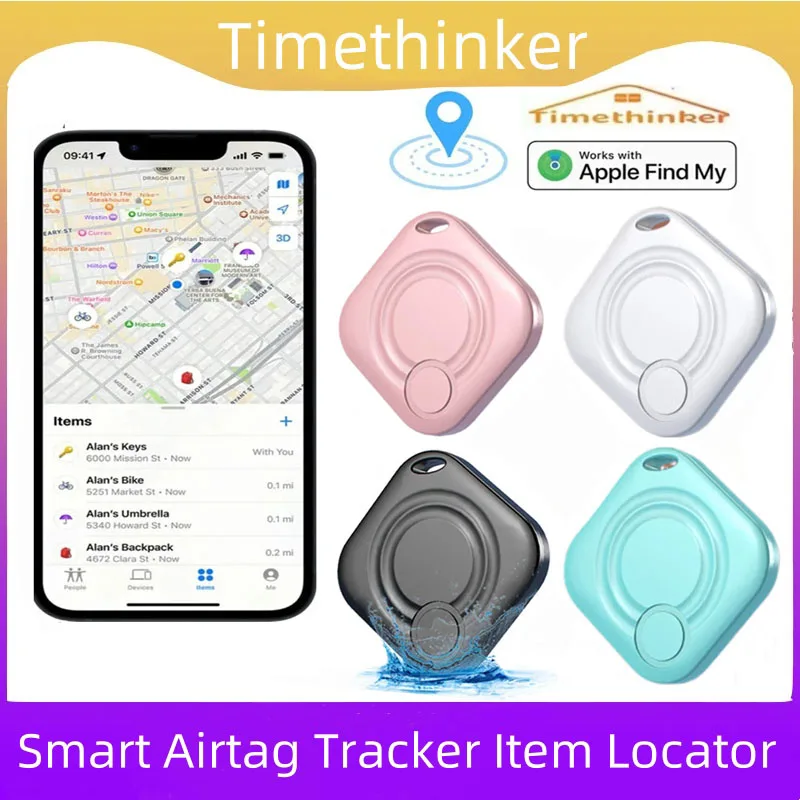 AiYaTo Bluetooth Key Finder Waterproof work with Apple Find My Global Network Smart AirTag Tracker Item Locator for Bags for IOS