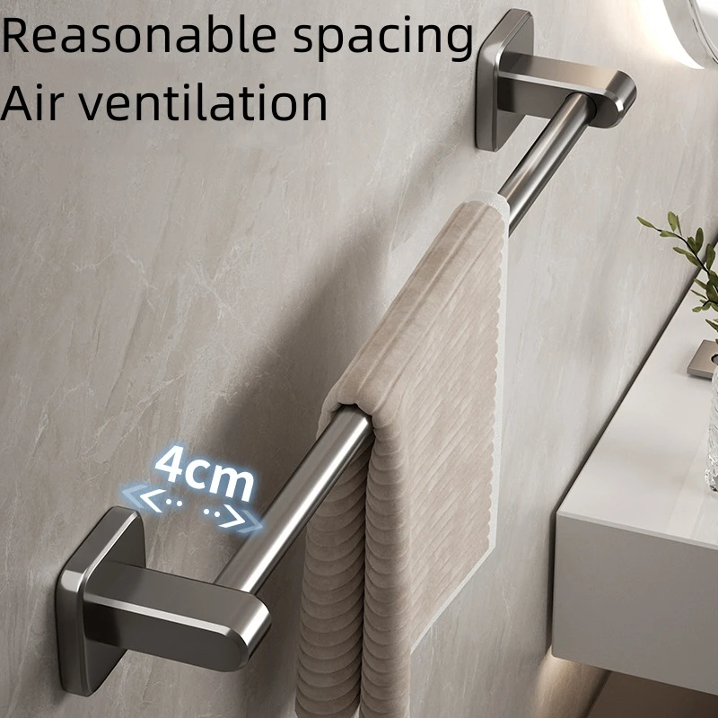 Towel Rack Space Aluminum Stand No Punch Towel Hangers For Bathroom Hand Towel Holder Bar Bathroom Organizer Storage