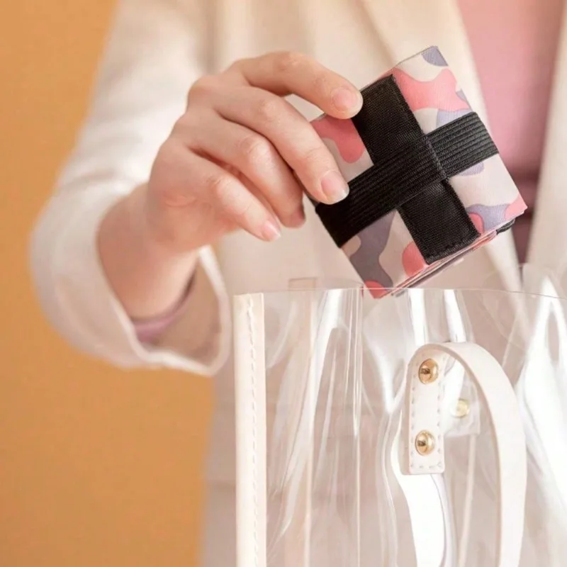 Waterproof Foldable Large Capacity Shopping Tote Polyester Adjustable Straps Circular Design for Travel Grocery Beach