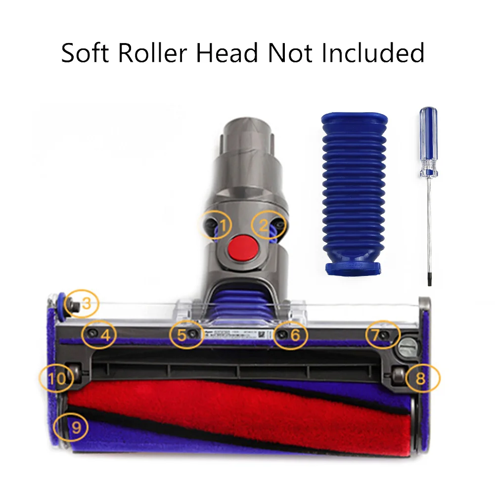 

1 шланг + 1 отвертка для Dyson V6 V7 V8 V10 V11 DC74, мягкий Бархатный синий шланг на роликах для всасывания, прочный и практичный в использовании