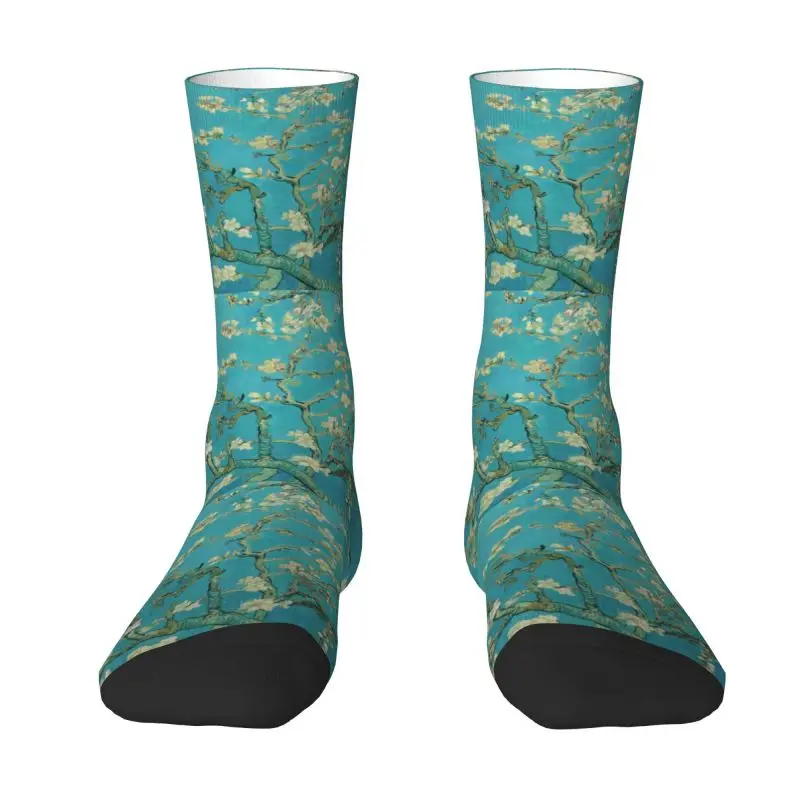 

Almond Blossoms Vincent Van Gogh Dress Socks for Men Women Warm Fashion Novelty Art Flowers Painting Crew Socks
