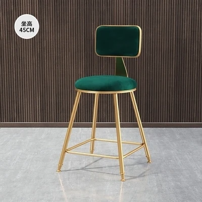 Velour Fabric Dining Chair Luxury Shower Camping Kitchen High Bar Chair High Kitchen Stool Cadeiras De Jantar Designer Furniture 45cm