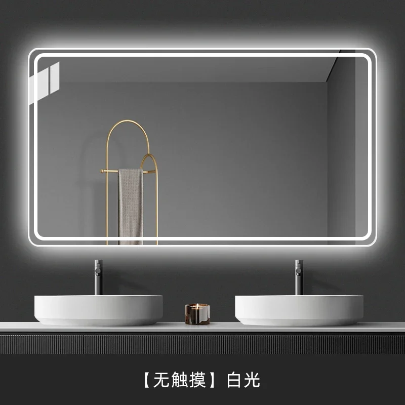 Rectangle Bluetooth Smart Bathroom Makeup Mirror WIth LED Light human body induction Anti-fog Backlight Wall Hanging Mirrors