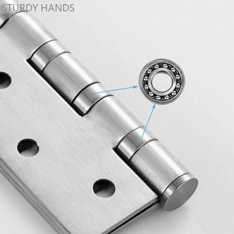4/5 Inches Stainless Steel Silent Bearing Hinge High Quality Thickened Furniture Hinge Kitchen Cabinet Door Hinges Home Hardware