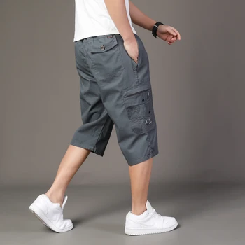 Zipper Pocket Workwear Shorts Mens Knee Cargo Pants 2026 Summer Cotton Shorts Men Climbing Jogger Elastic Waist Sports Work Wear 1