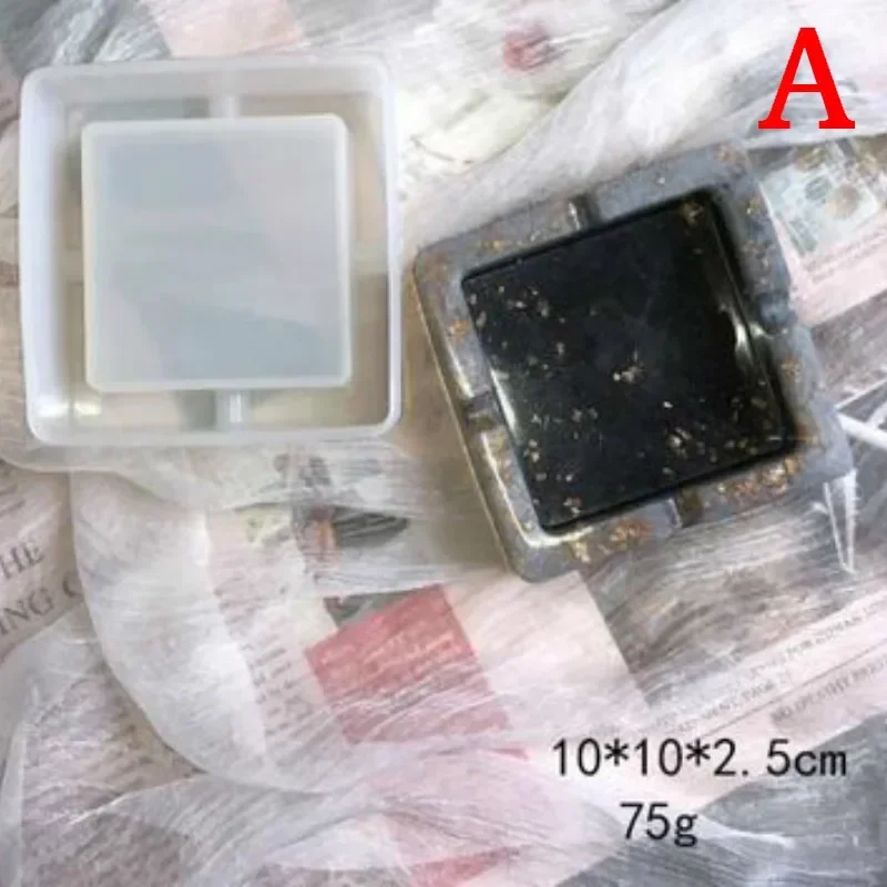 Silicone Mold Ashtray Resin Mold Heart Square For DIY Resin UV Crystal Epoxy Crafts Crystal Ashtray Home Decoration silicone mold