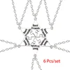 8 Pcs/Set Best Friend Necklace Creative Pentagram Pendant Alloy Accessories Friendship Necklace Best Friend Alloy Pendant 2