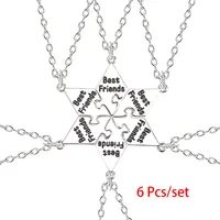 8 Pcs/Set Best Friend Necklace Creative Pentagram Pendant Alloy Accessories Friendship Necklace Best Friend Alloy Pendant 2