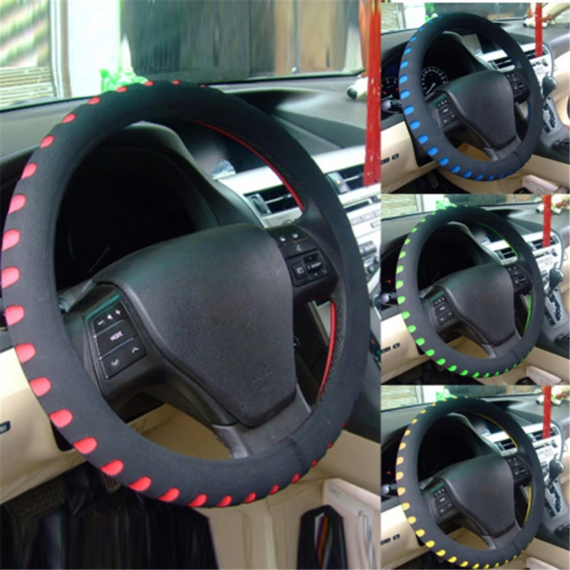 

Punching RedCar Steering Wheel Cover 38CM Universal Car Interior Accessories