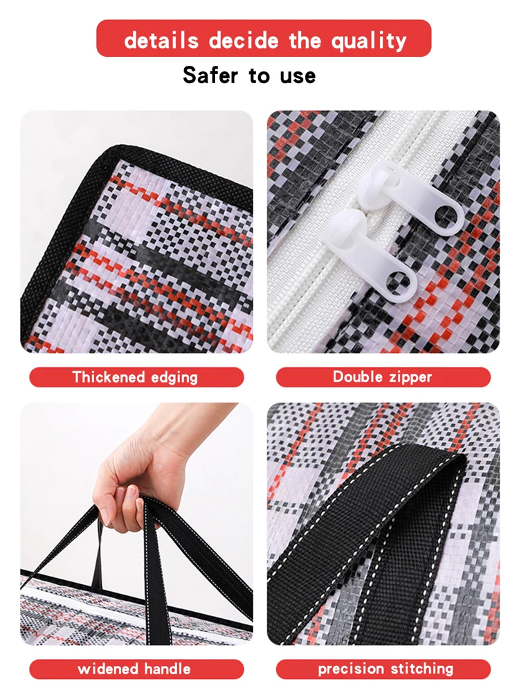 1PC foldable large capacity woven bag cotton quilt storage bag moving bag clothing storage mobile box replacement 4