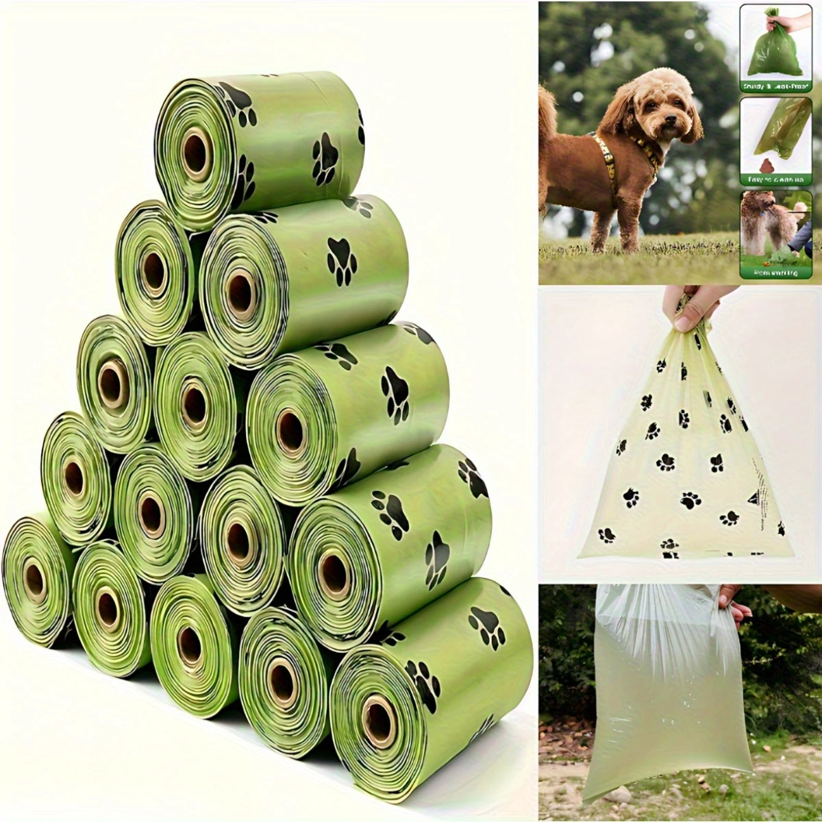 2/60 Rolls Degradable Dog Poop Bags