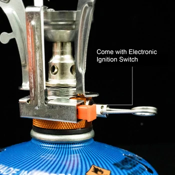 Pocket Rocket Stove 3000W Portable Mini Pocket Rocket Camping Backpack Canister Stove Outdoor Cooking Burner Portable Small Camp 3