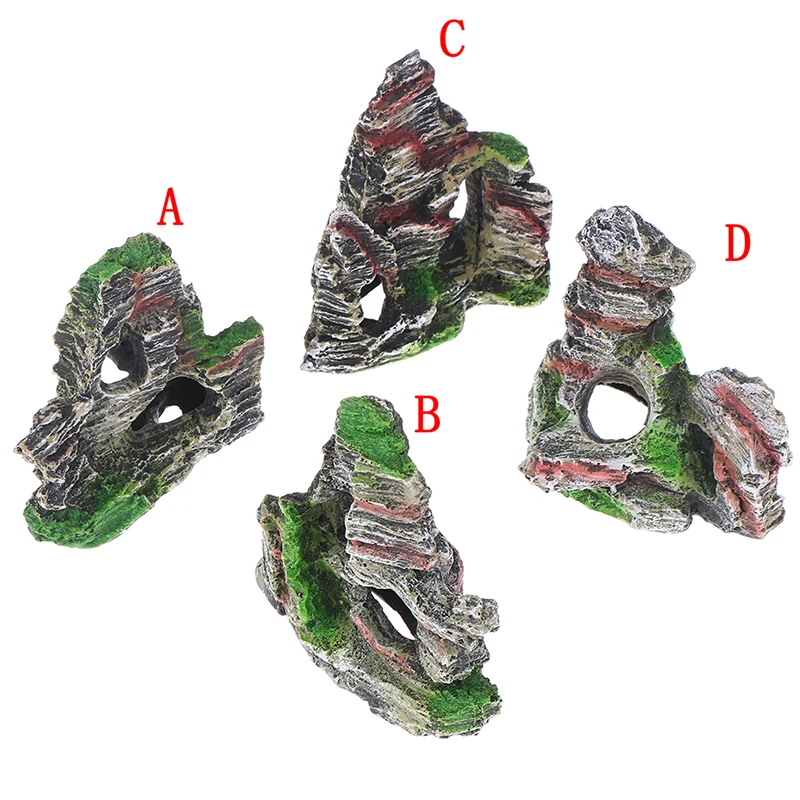 Mountain View Aquarium Rock Cave Tree Bridge Fish Tank Ornament Rockery Decor