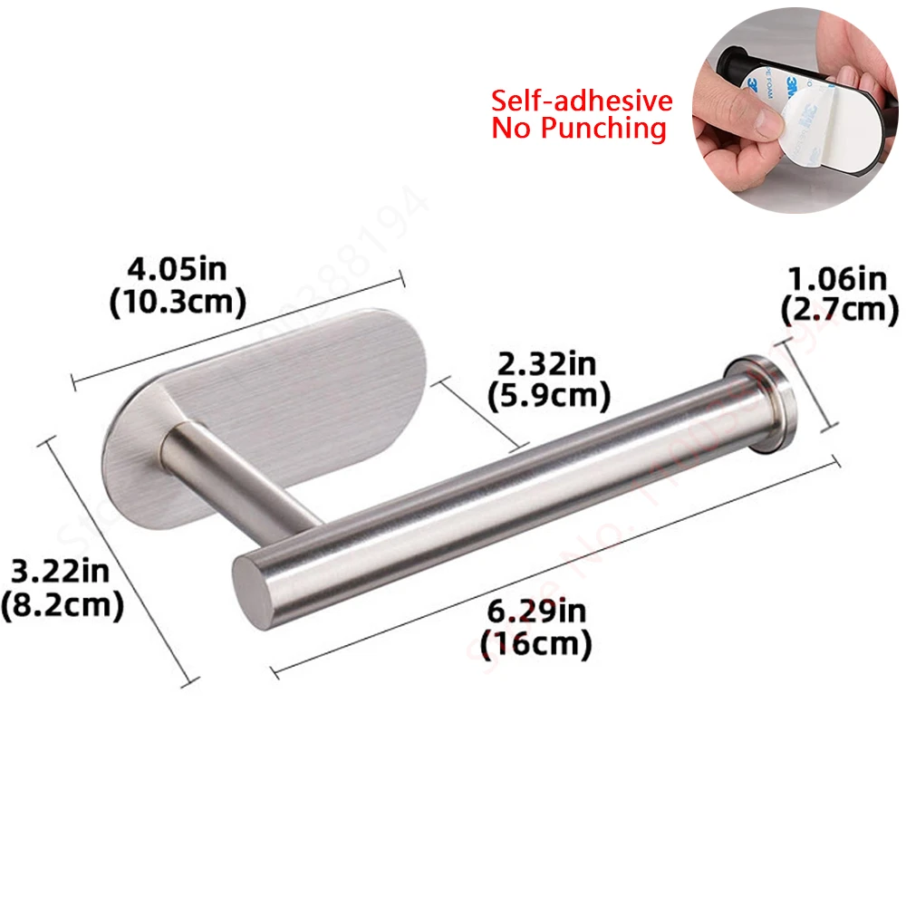 Stainless Steel Adhesive Wall-Mount Towel & Napkin Holder