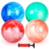 2/4PCS Bouncing Ball with Pump, 8.7inch Marbleized Bouncy Balls Rubber Inflatable Kick Ball Summer Outdoor Game Toys for Kids 1