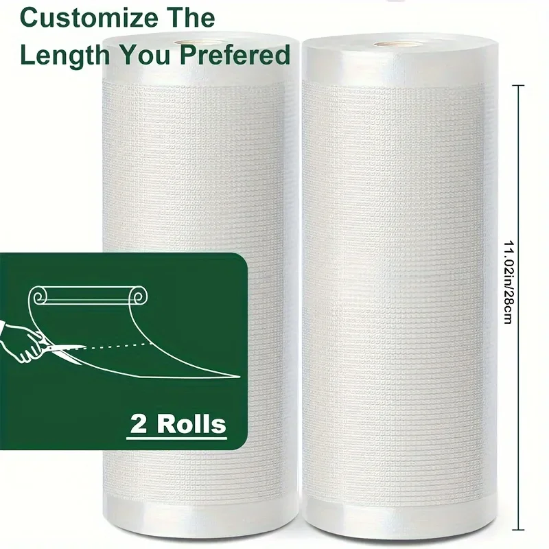 Two rolls of vacuum sealer bags for food preservers BPA-free perfect for vacuum storage of household kitchen items