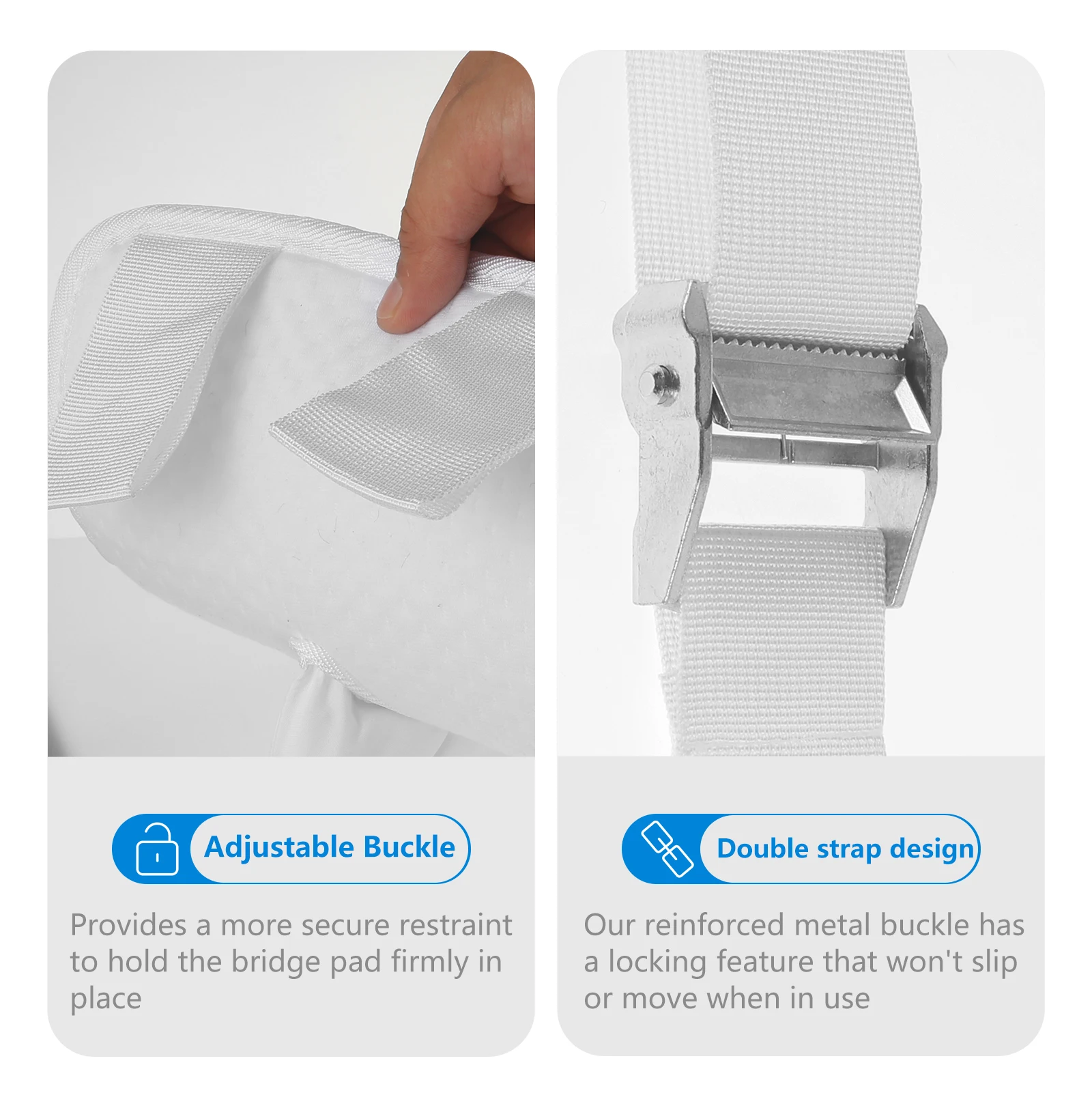 Bed Mattress Connector Adjustable Bed Bridge Twin to King Converter Kit Skin-Friendly Stable Bed Converter with Strap for Family 5