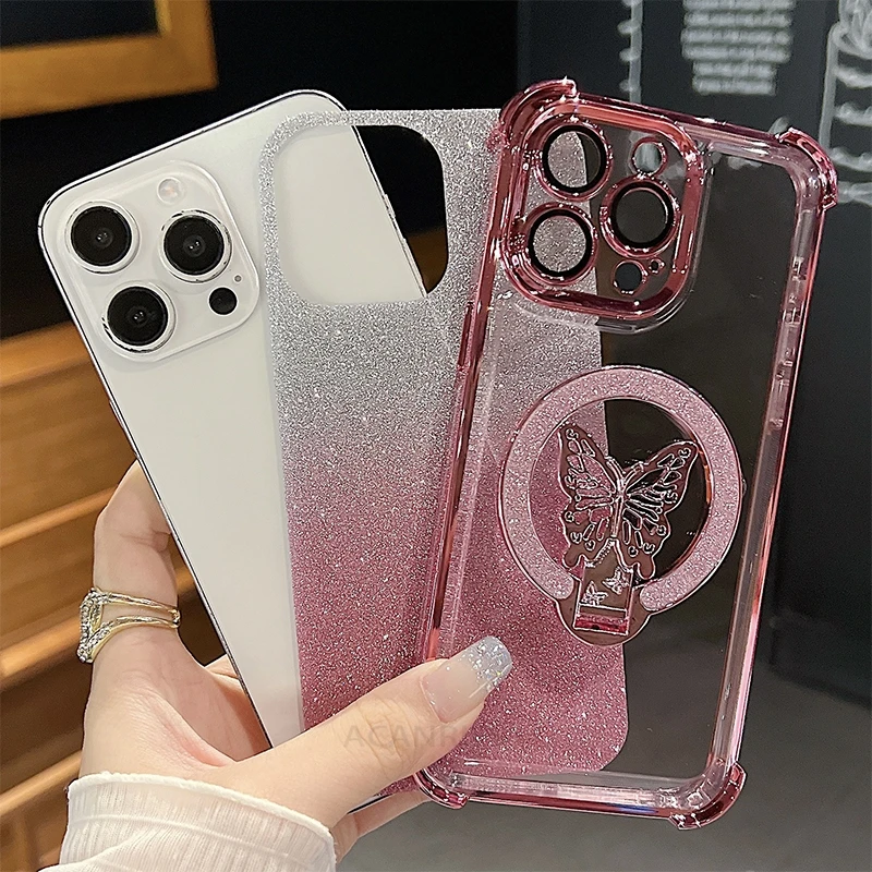 Cover LeYi Per Xiaomi 14T/14T Pro Con Glitter E Sabbie Colorate + Vetro Temperato (2 Pz)
