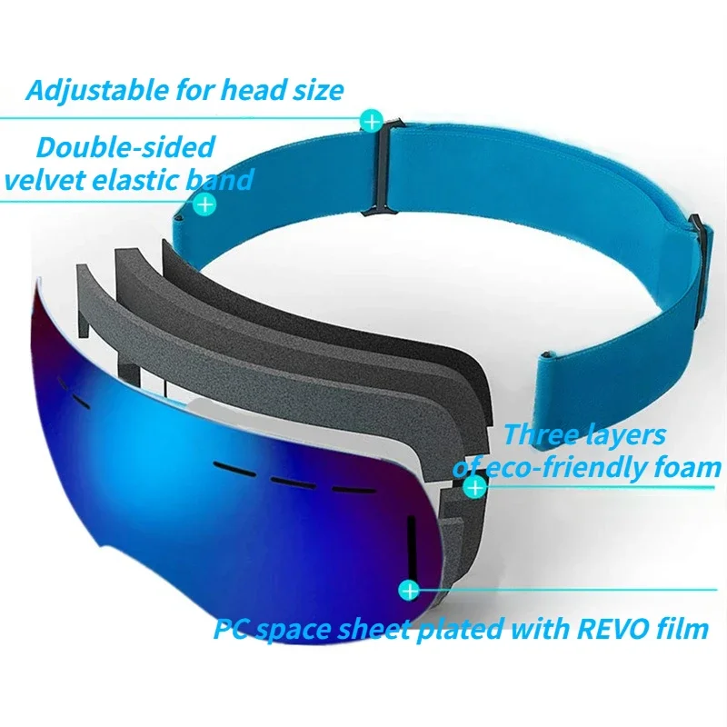 Outdoor Anti-fog Single Layers Ski Goggles Men Women Climbing Mask UV400 Glasses Protection Skiing Winter Snow Snowboard Goggles
