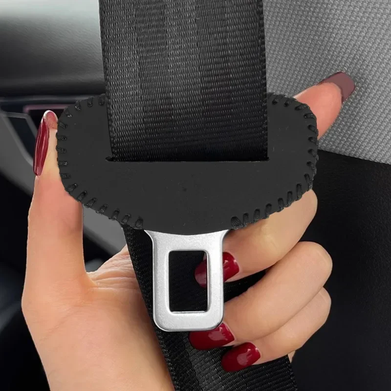 Car Seat Belt Buckle Cover Protector Anti-collision Case PU Leather Protection Wear Resistance Car Interior Accessories