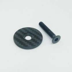 Liumeili Premium Titanium Carbon Fiber Headset Cap with Bolt Screw - CNC Bicycle Accessory (Black)