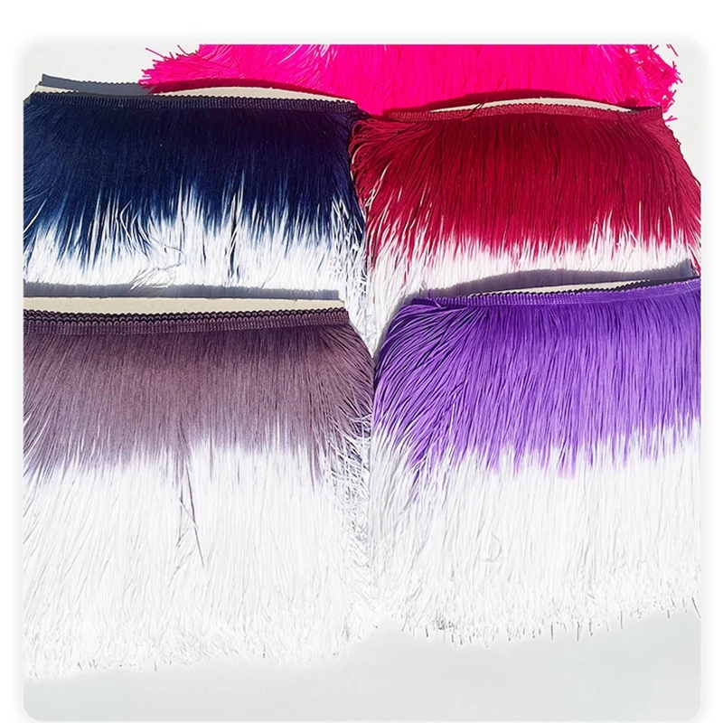 20cm Colorful Tassel Fringe Trimming for Clothing Sewing Latin Dress Stage Home Decoration Lace Trim DIY Accessories