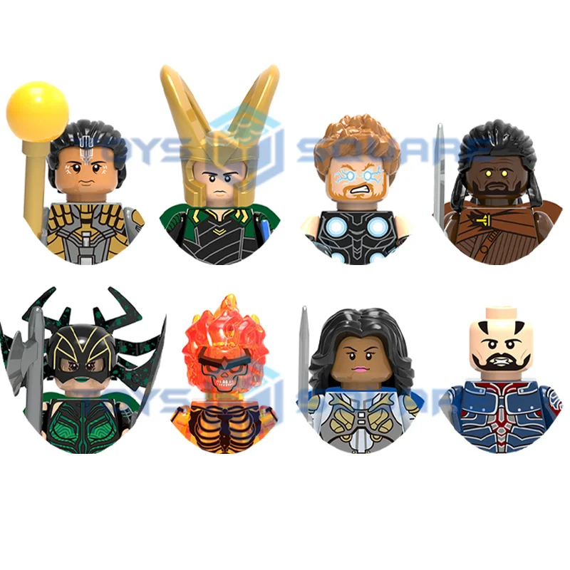 The Topaz Thor Heimdall Death Queen Hella Fire Giant Surtur Valkyrie Boultier Loki Model Blocks Moc Bricks Set Toys X0185