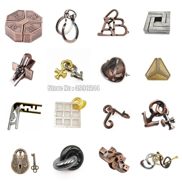 Magic Lock Puzzle Classic Metal Brain Teaser IQ Test EQ Toys School Gifts  Adults