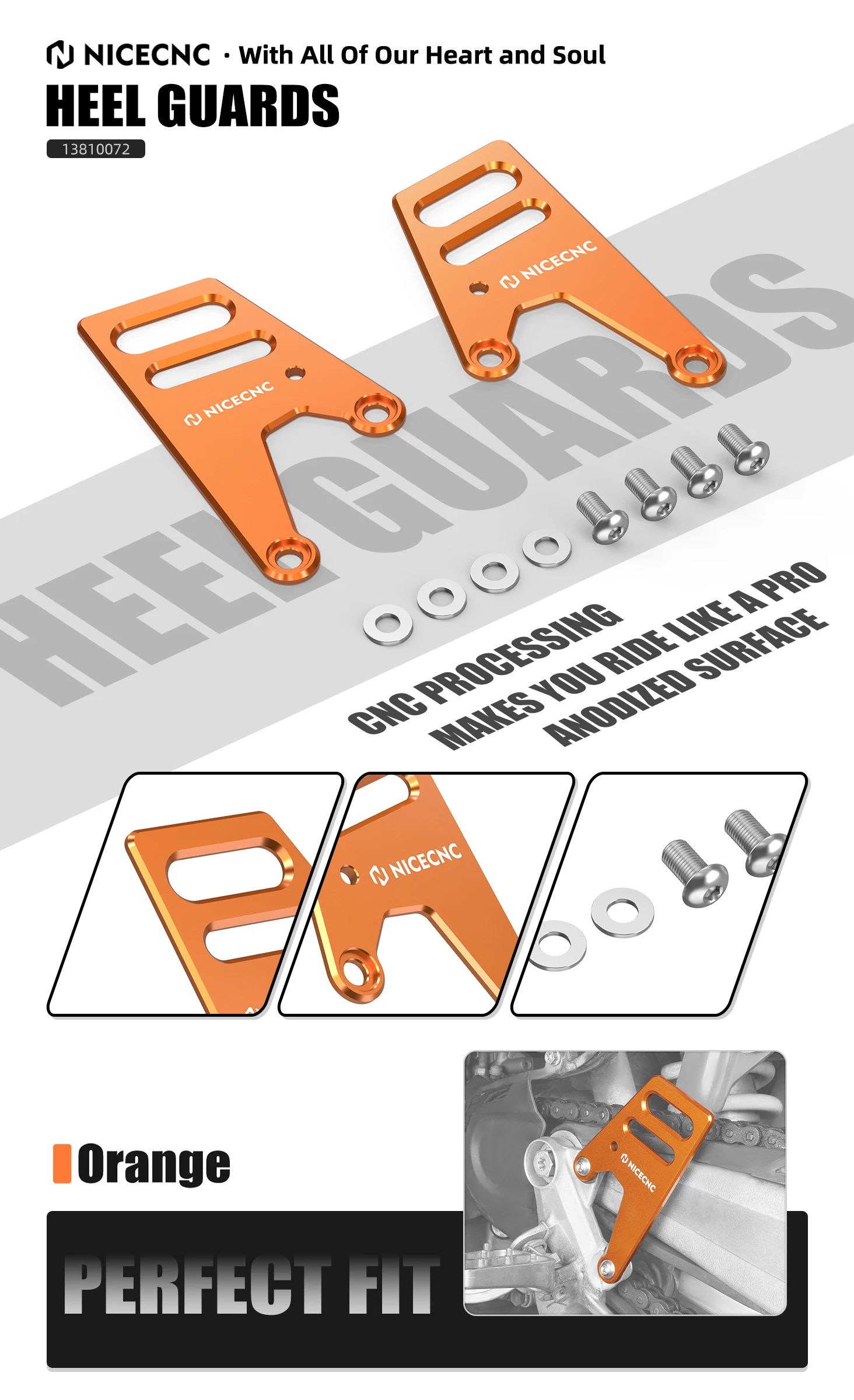 (EU-Lager) Für KTM 690 Enduro /R SMC/SMC R 2008-2023 Husqvarna 701 Enduro Supermoto Fersenschutz Rackless-Taschenhalterung – Detail 1