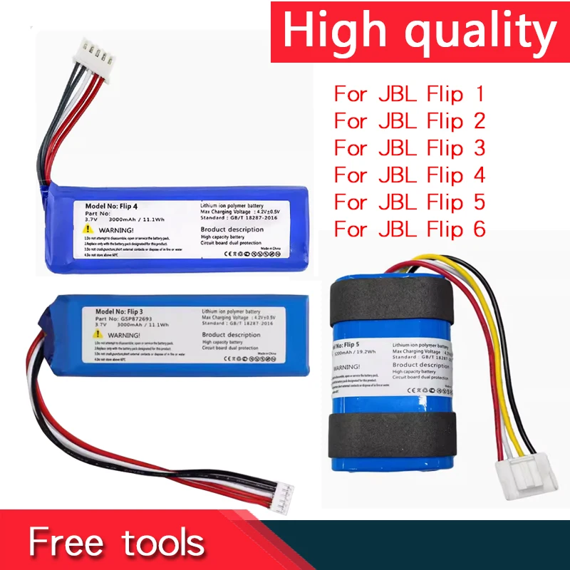 Nuova Batteria Per Batterie Per Altoparlanti Bluetooth Jbl Flip 1 2 3 4 5 6